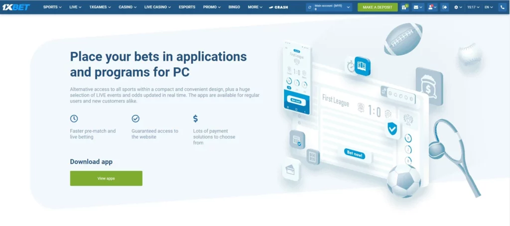 Download 1xBet application for Desktop