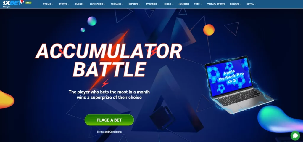Accumulator Battle promotion from 1xBet for Malaysian bettors