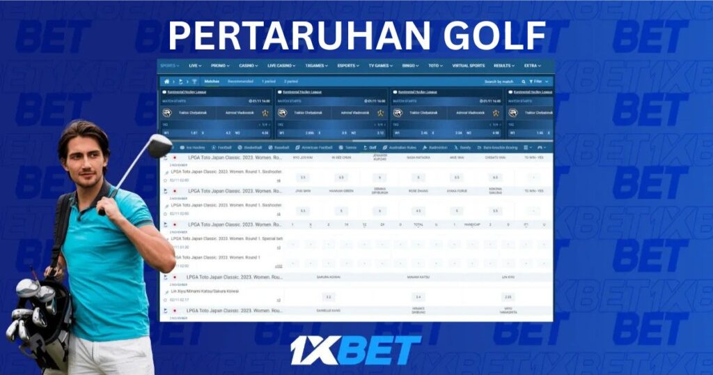Pertaruhan Golf dengan 1xBet