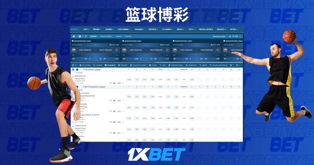 在 1xBet Malaysia 投注篮球